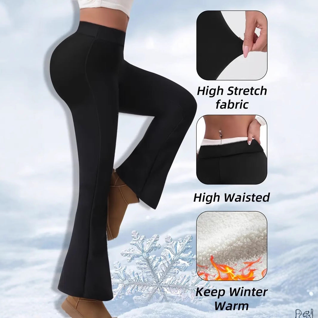 Winter Fleece-lined Flared Leggings
